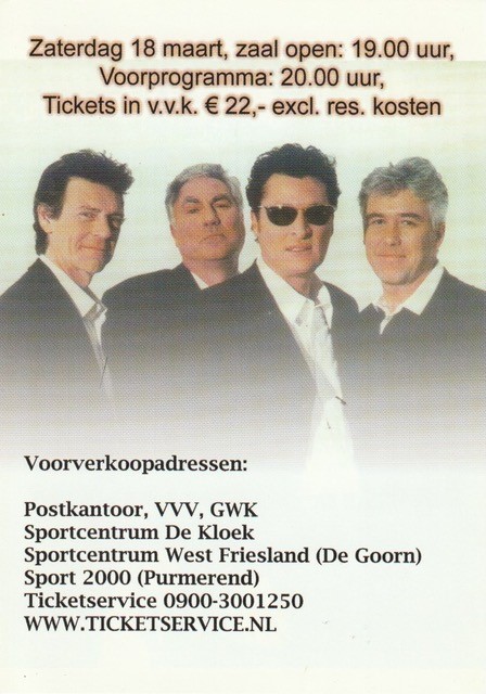 Golden Earring show ad back March 18 2006 Middenbeemster - Sporthal